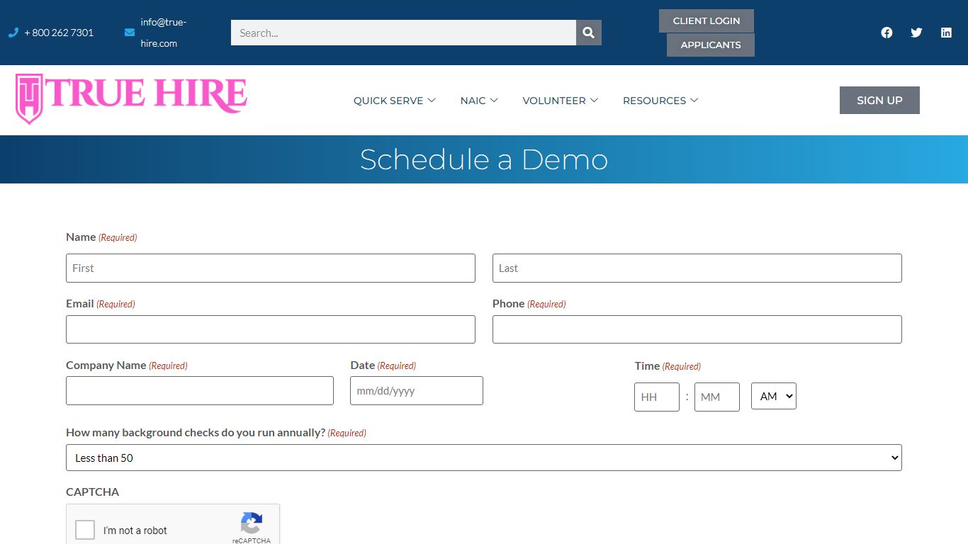True Hire | Schedule a demo of our background check platform