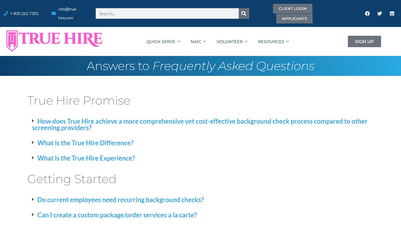 FAQs - True Hire
